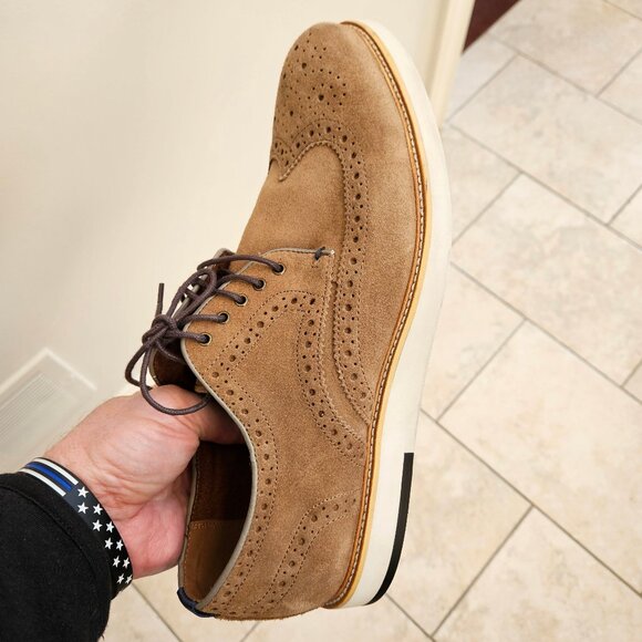 Blake McKay Men's Carson Wingtip Oxford Shoes, Tan, Sz 11.5 - Picture 13 of 16